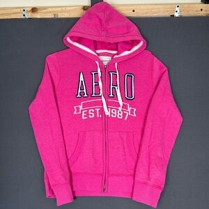 Y2K Aeropostale Full Zip Est 1987 Hoodie, Women’s Size Medium, Pink